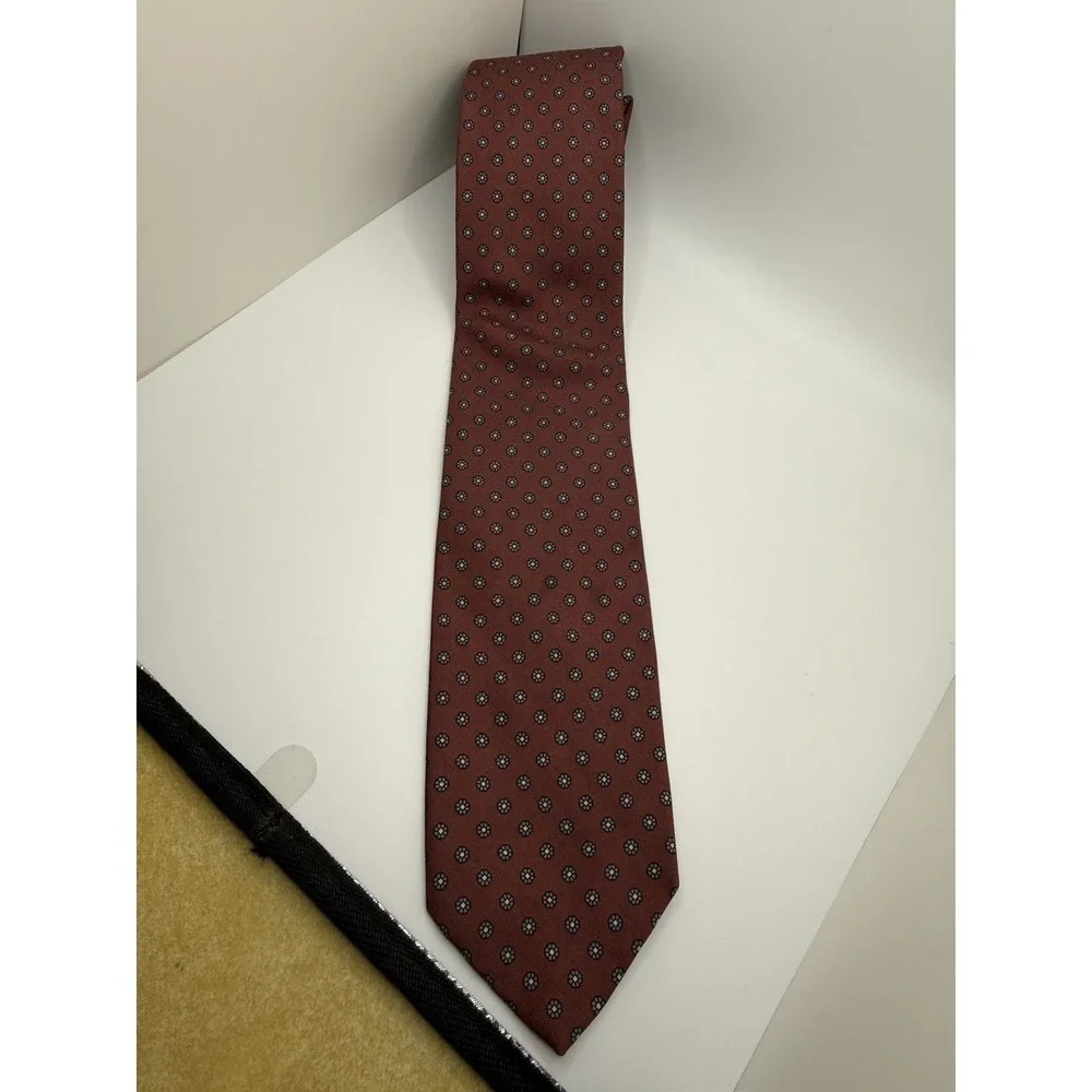 Robert Talbott Culwell‎ & Son Tie Salmon Medallion Hand Sewn England Silk 57